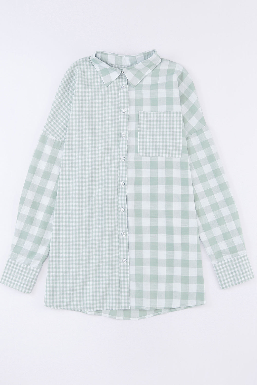 Pocketed Plaid Dropped Shoulder Shirt